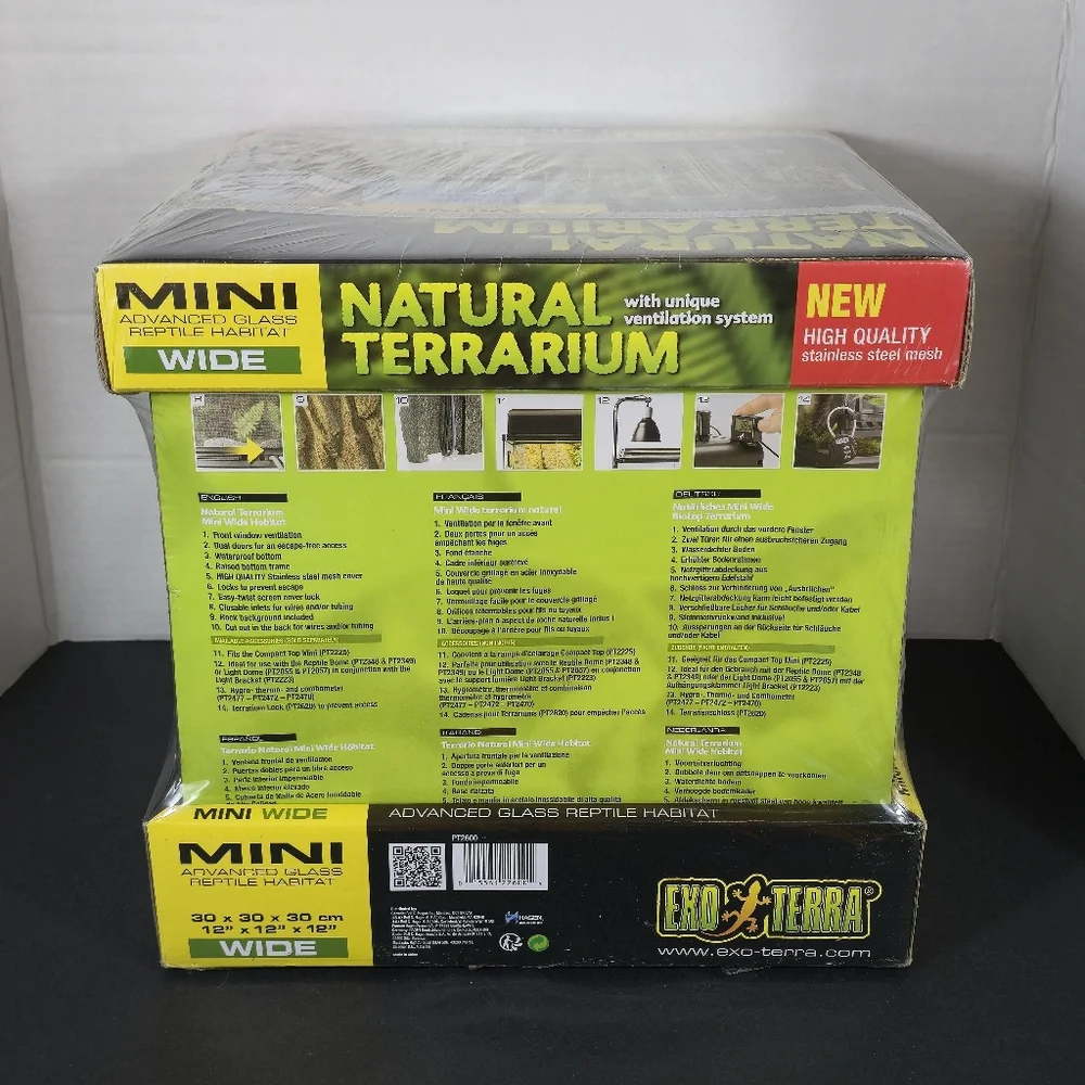Exo Terra Mini Natural Terrarium 12x12x12 New Advance Glass Reptile Habitat - Picture 5 of 7